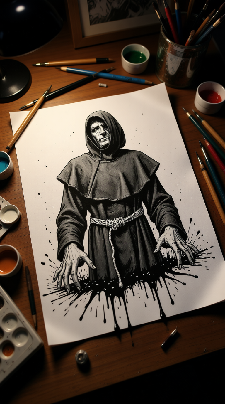 pulling-himself-from-the-page generated image