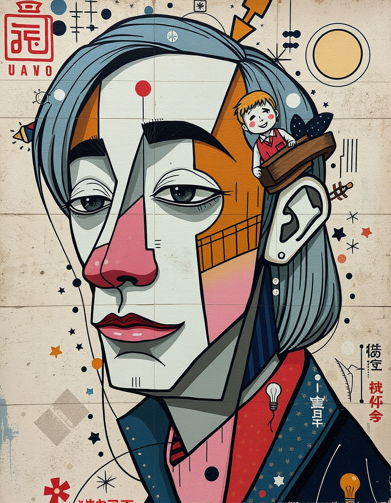 surreal-cubist-style-abstract-portrait generated image