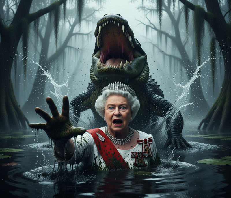 swamp-panic-alligator-ambush generated image
