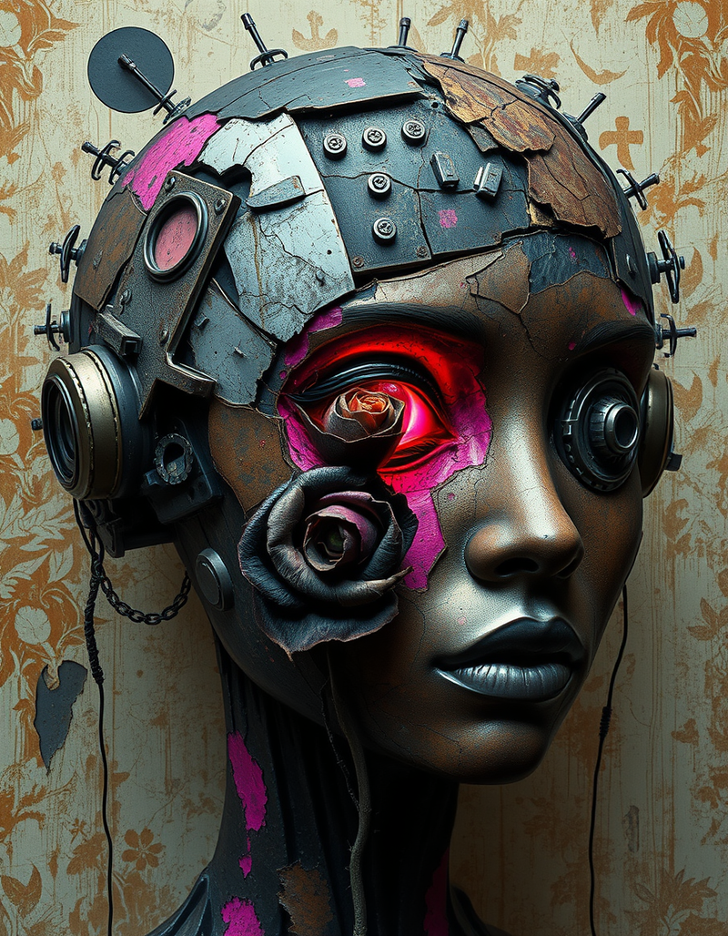 the-echo-a-broken-cybernetic-future generated image
