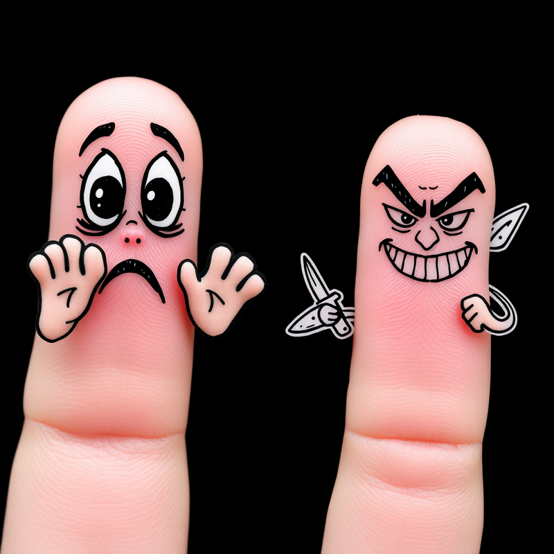 two-human-fingers-fight generated image