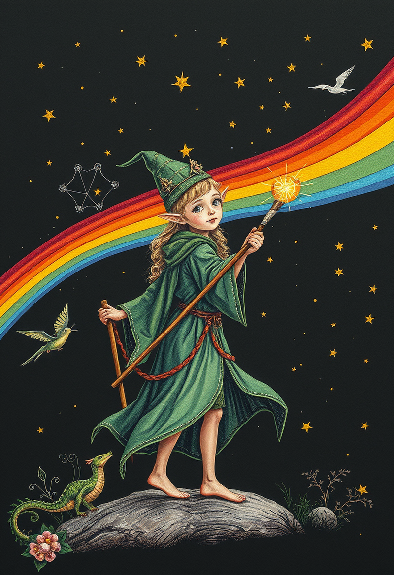 whimsical-collage-magic-the-enchanted-essence generated image