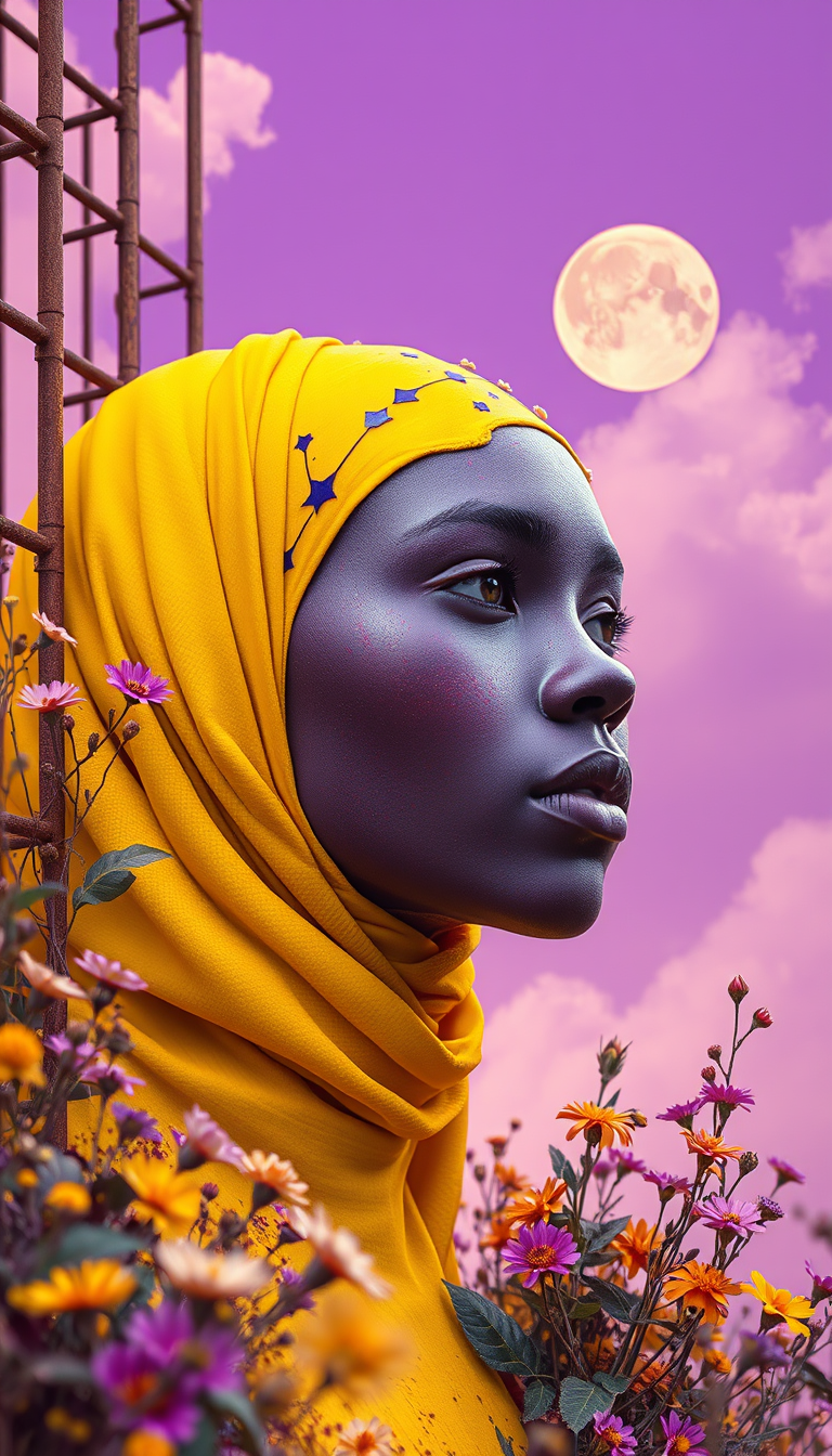 yellow-purple-world generated image