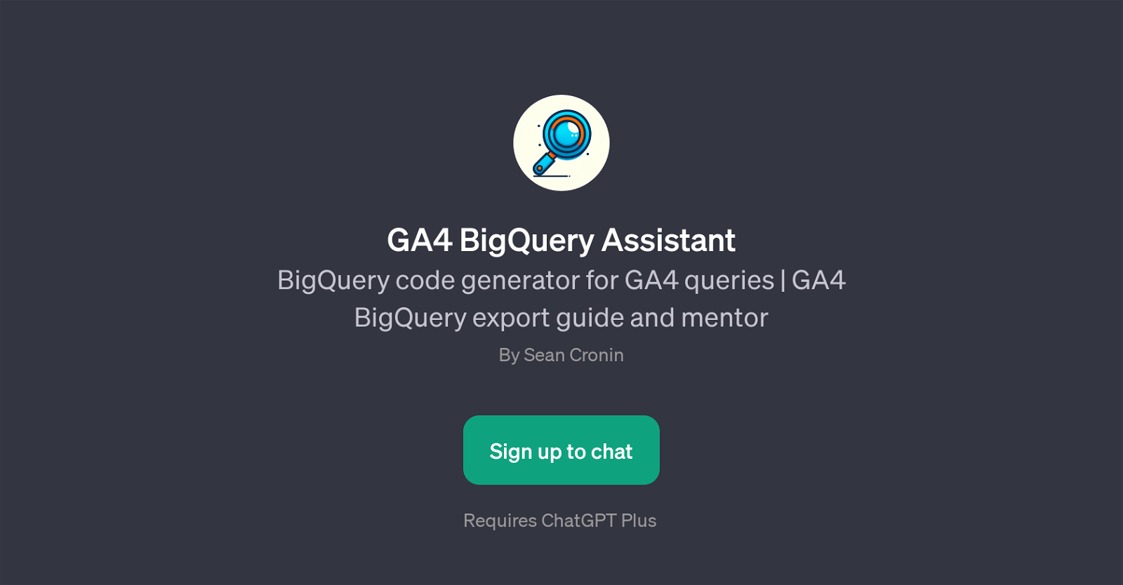 GA4 BigQuery Assistant website