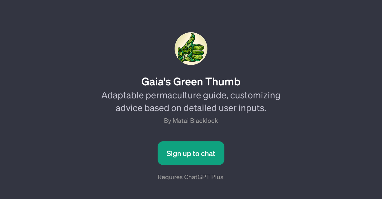 Gaia's Green Thumb website