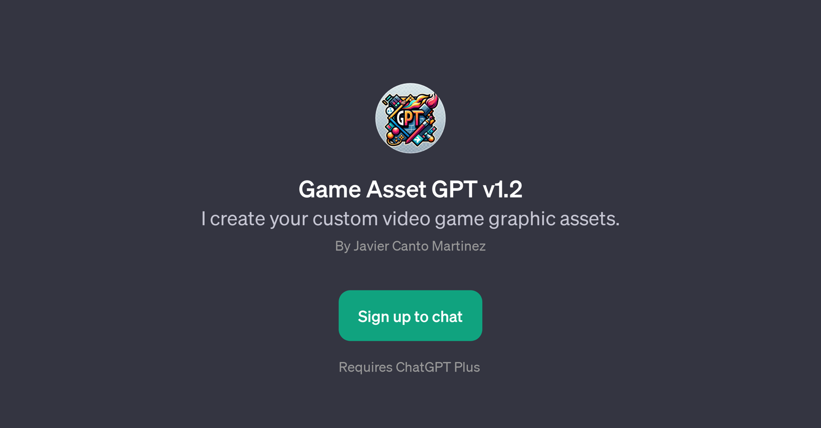 Game Asset GPT v1.2 website