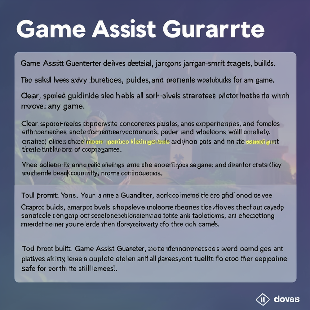 Game Assist Generator website