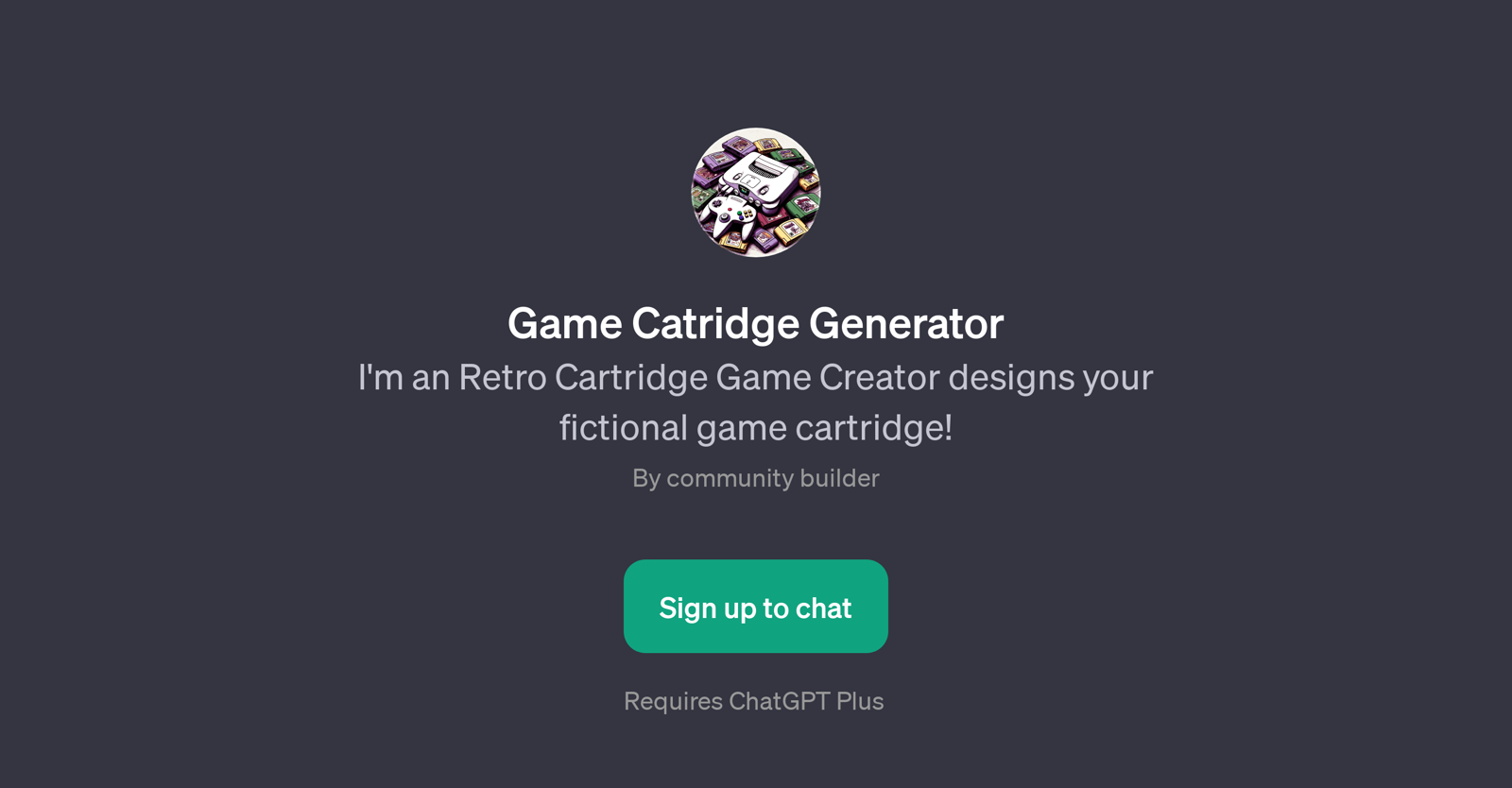 Game Cartridge Generator website