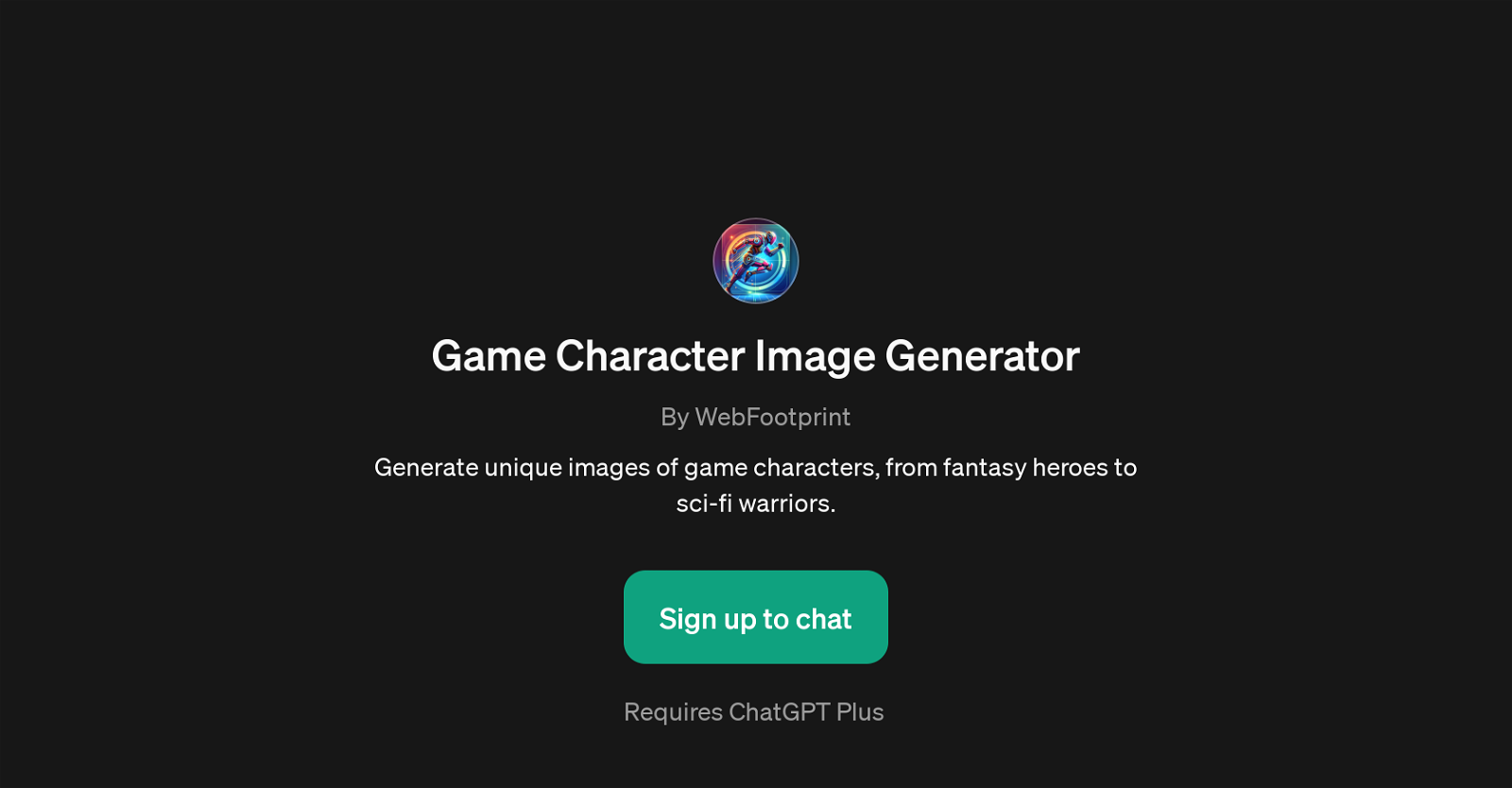 Game Character Image Generator website