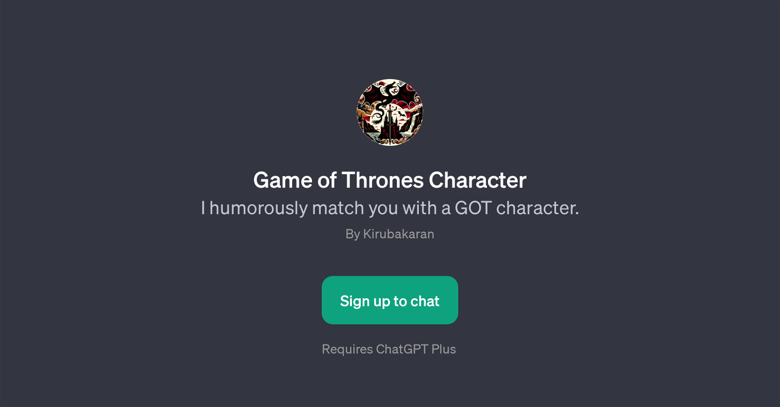 Game of Thrones Character website