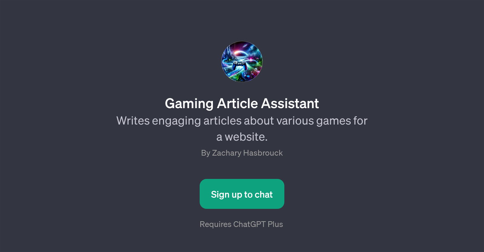 Gaming Article Assistant website