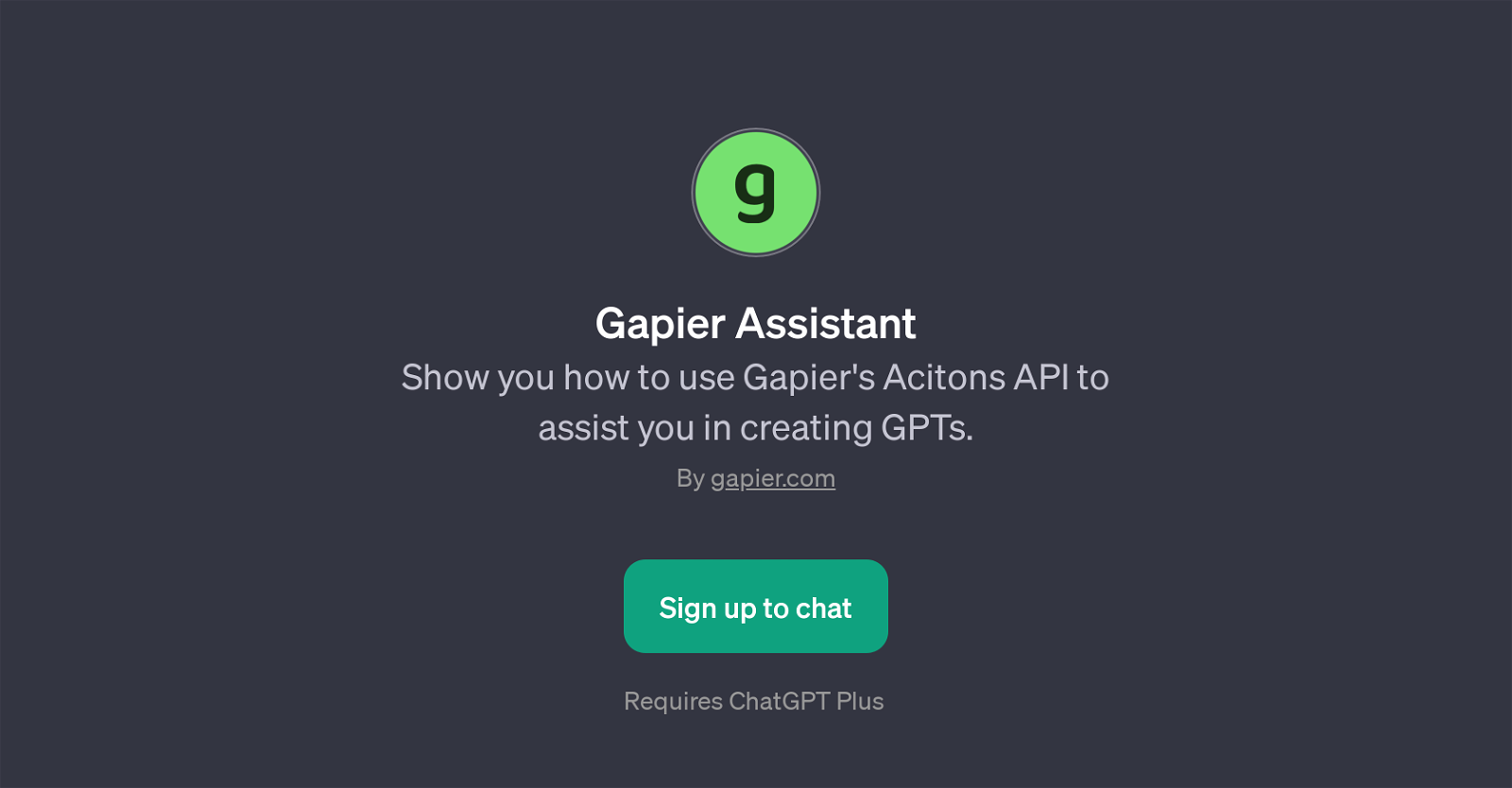 Gapier Assistant website