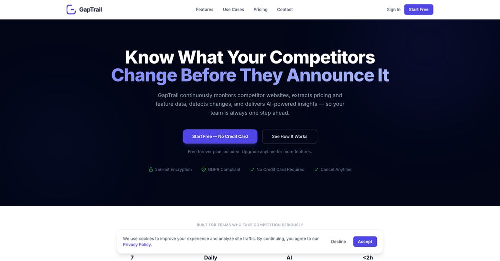 GapTrail website