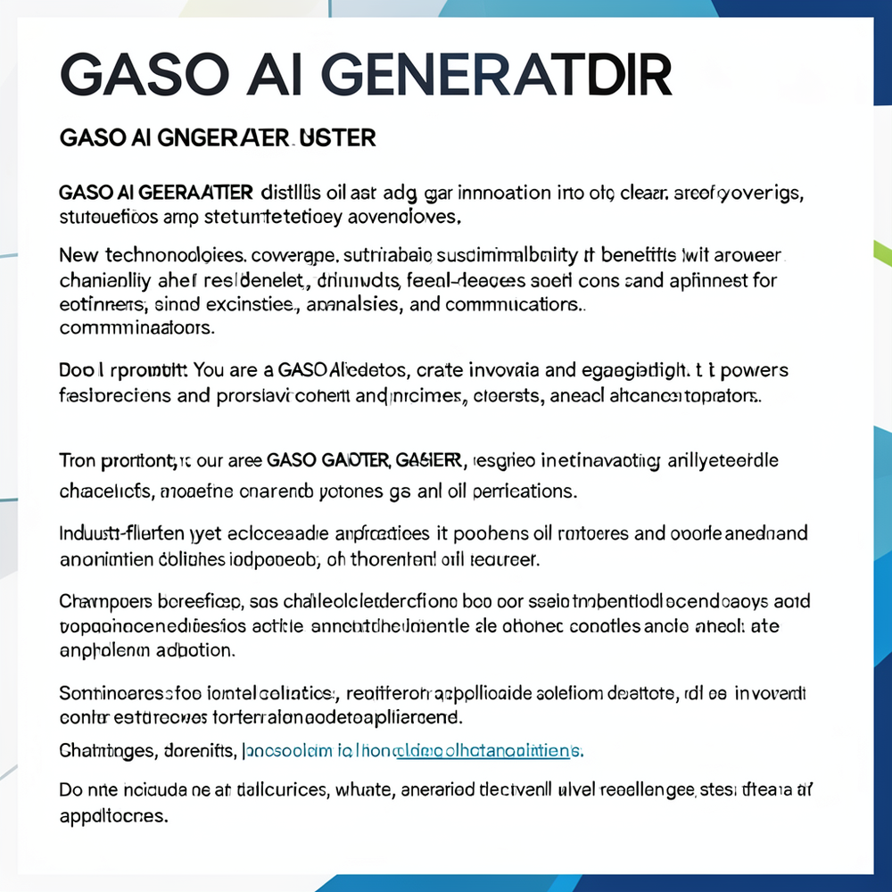 GASO AI GENERATOR website