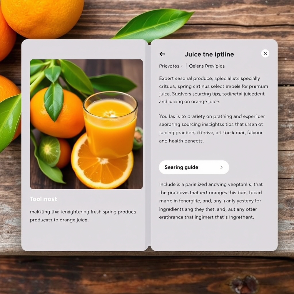 Gathering fresh spring produce to make orange juice website