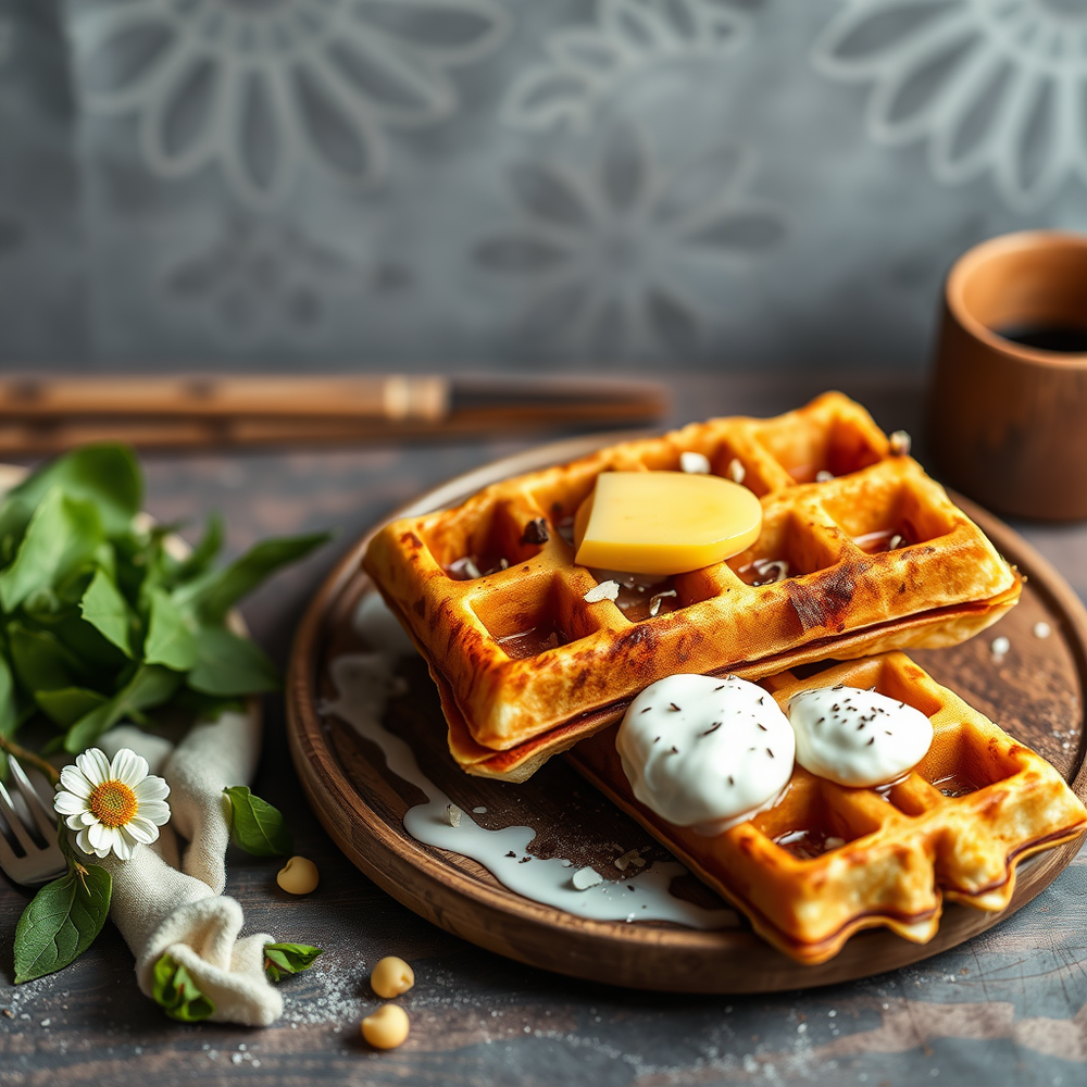 Gathering spring ingredients to make waffles and designs website