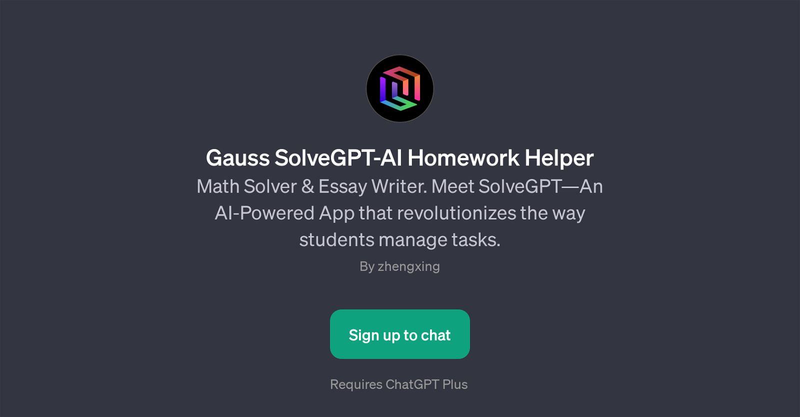 Gauss SolveGPT-AI Homework Helper website