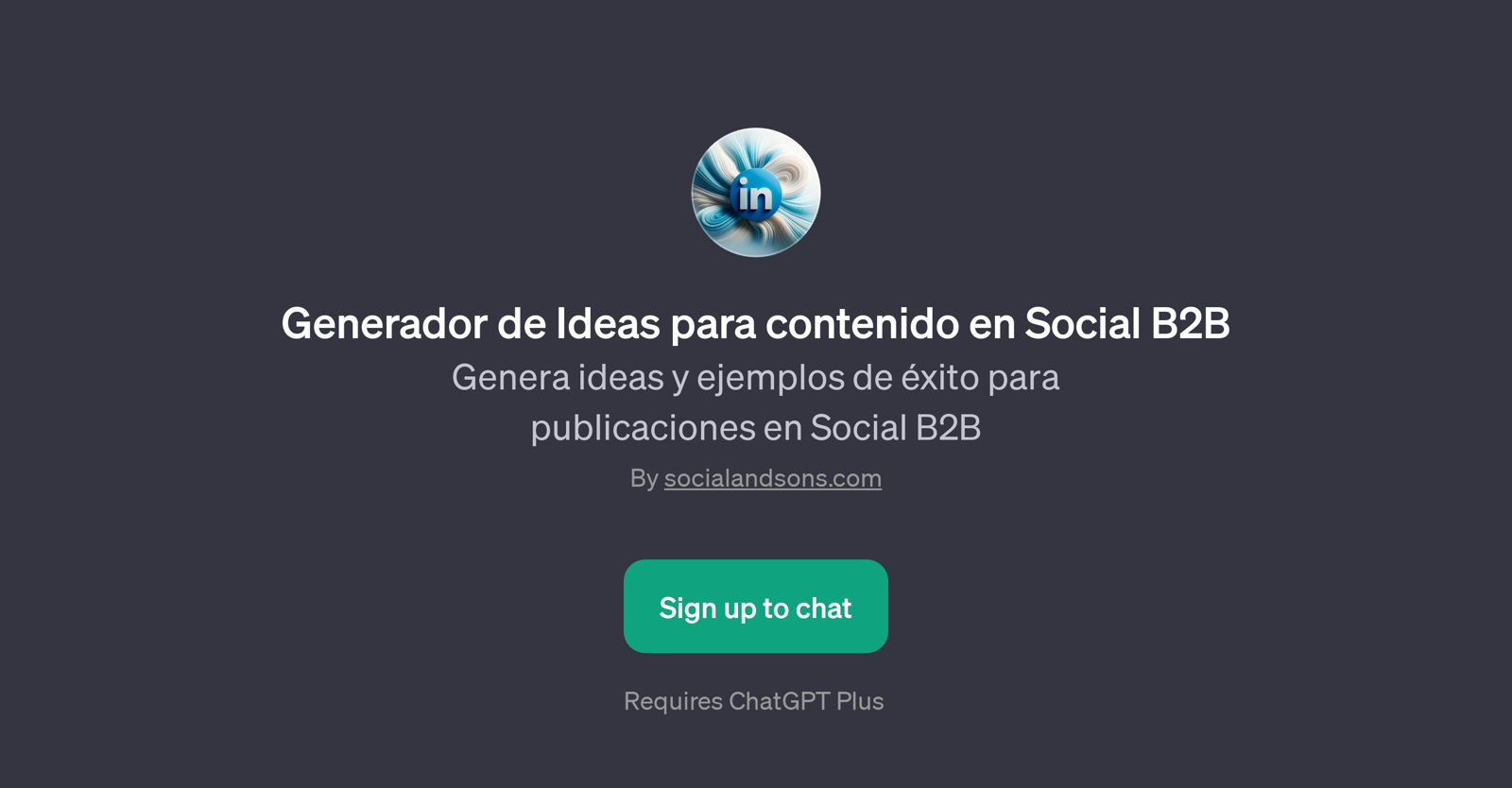 Generador de Ideas para contenido en Social B2B website