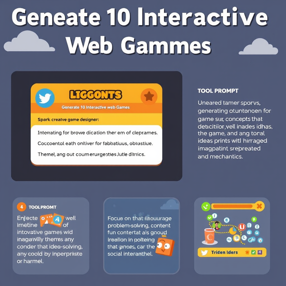 Generate 10 Interactive Web Games website