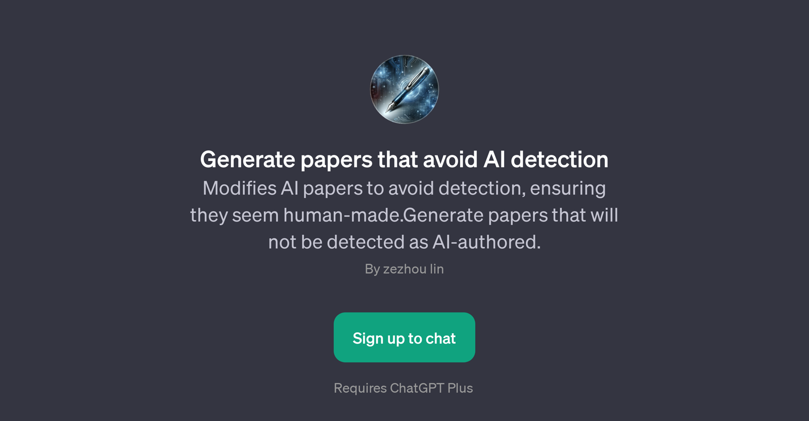 Generate papers that avoid AI detection website