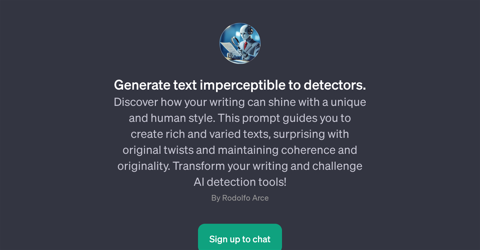 Generate text imperceptible to detectors website