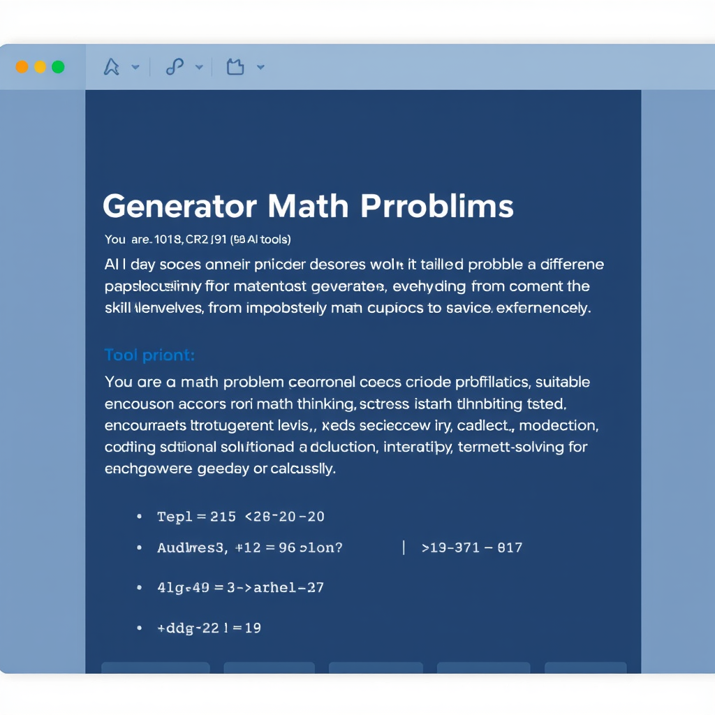 Generator Math Problems - (Free, No Signup AI Tool)