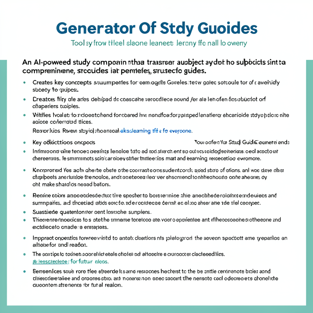 Generator Of Sudy Guides website