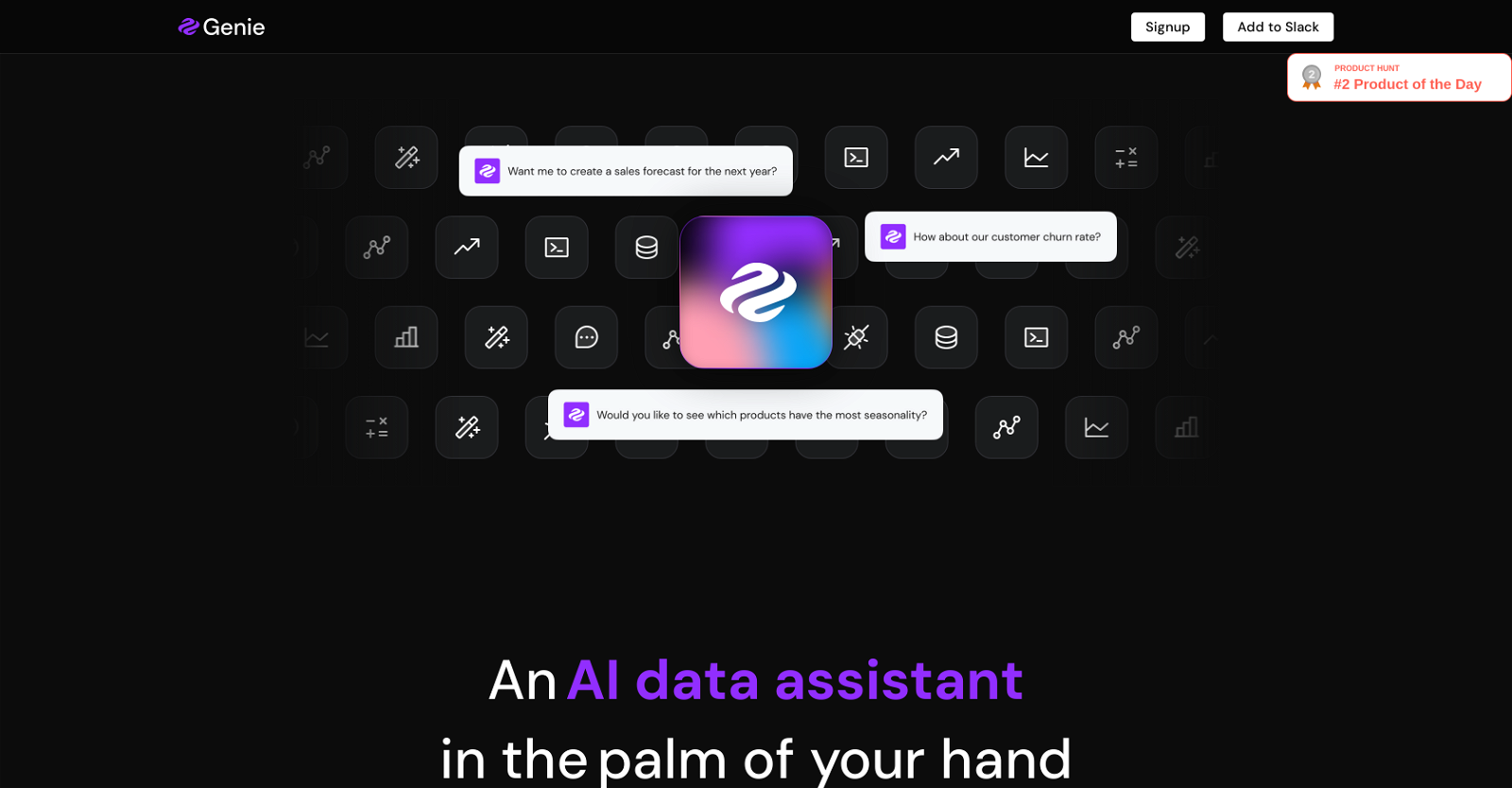 Genie - AI Data Assistant website
