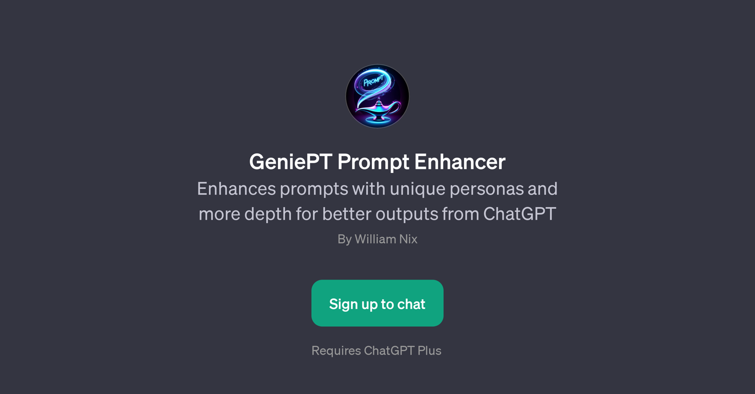 GeniePT Prompt Enhancer website