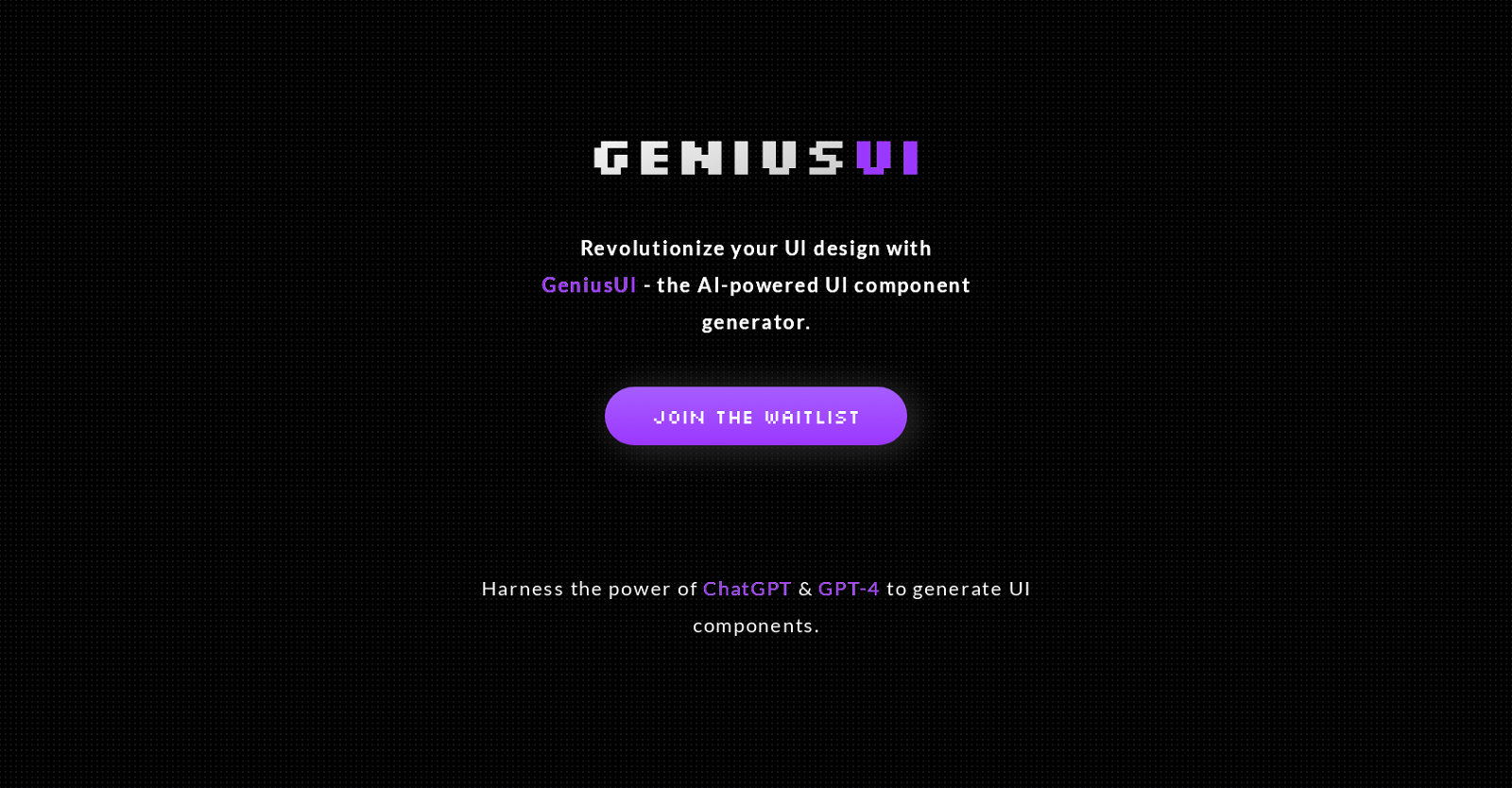 GeniusUI website