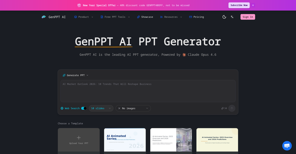 GenPPT AI website