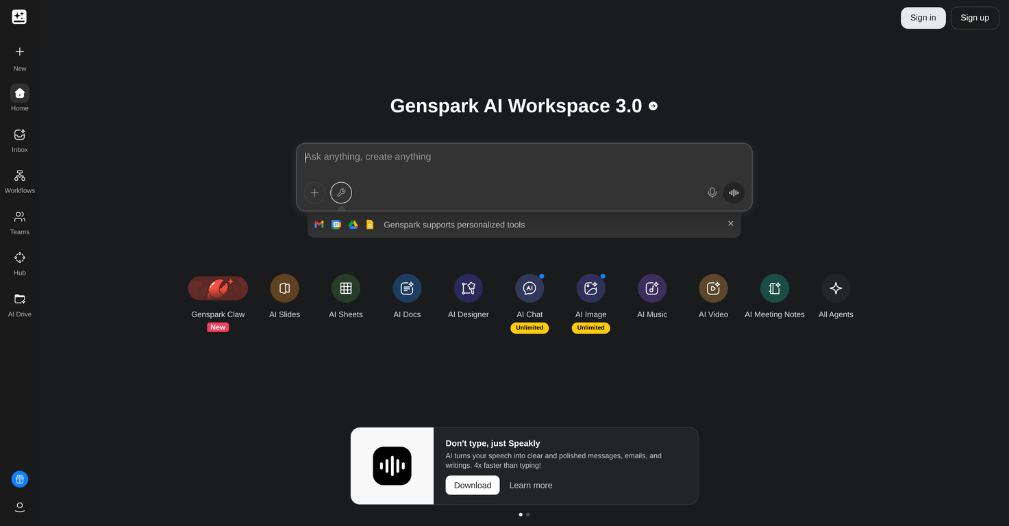 Genspark website