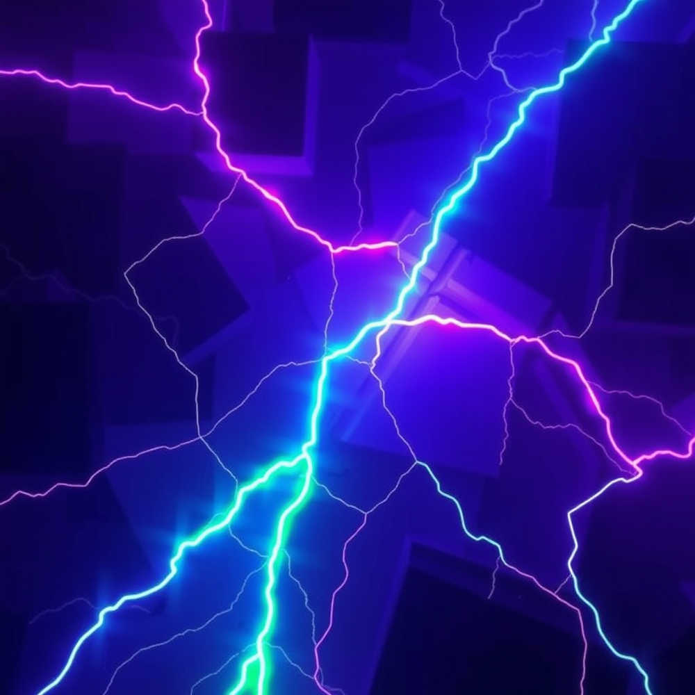 Geometric line neon website