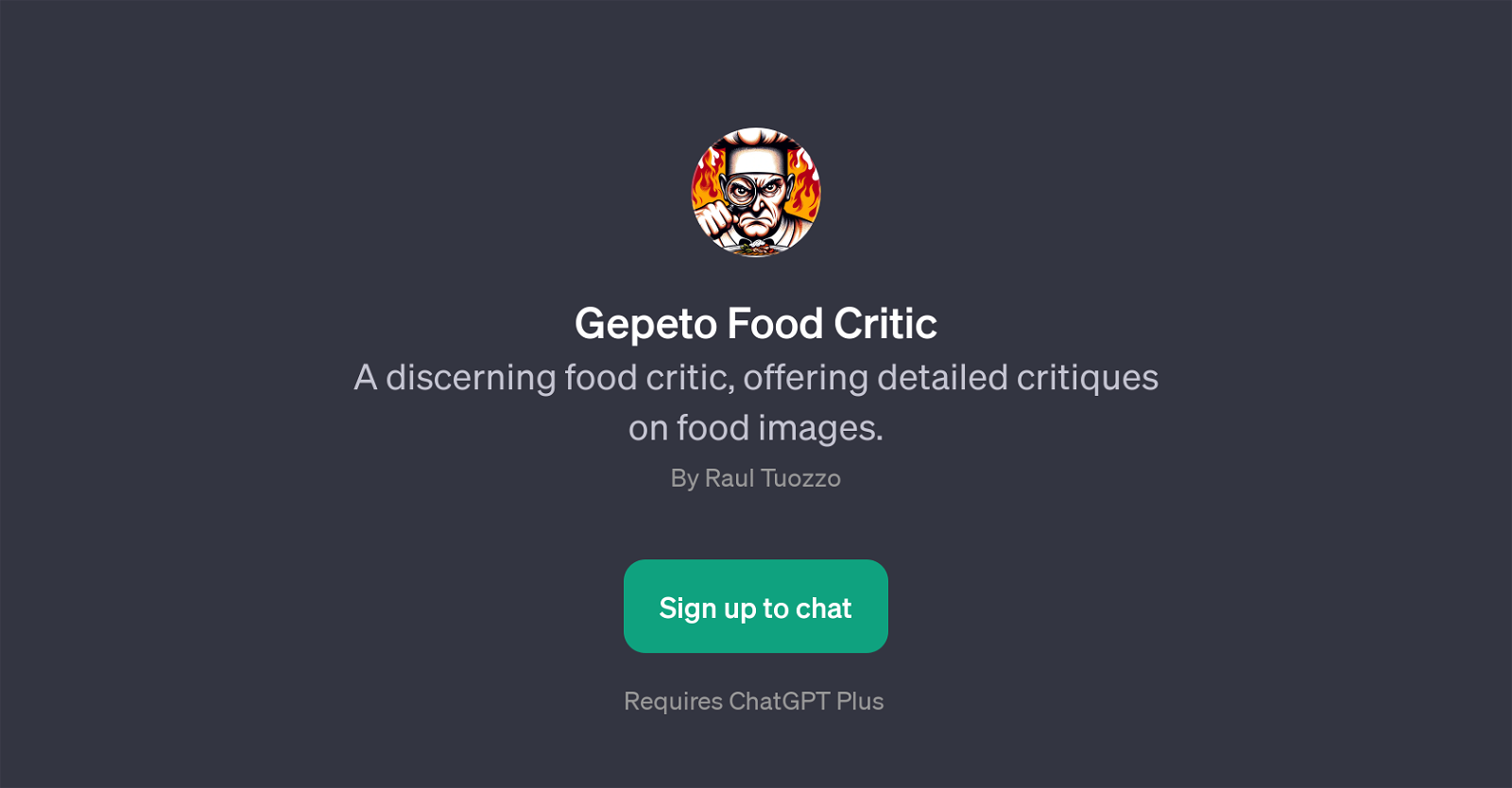Gepeto Food Critic website