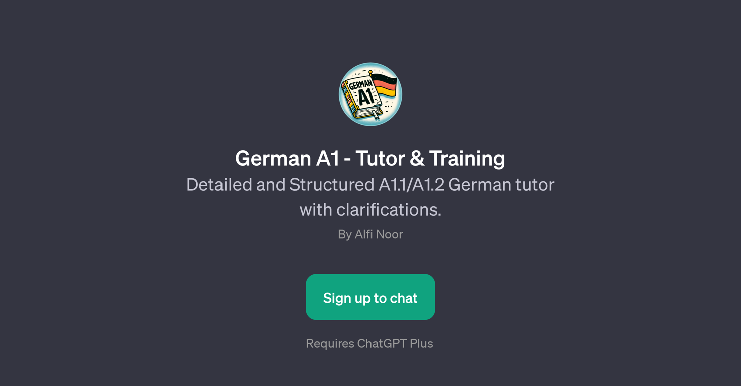German A1 - Tutor & Training website