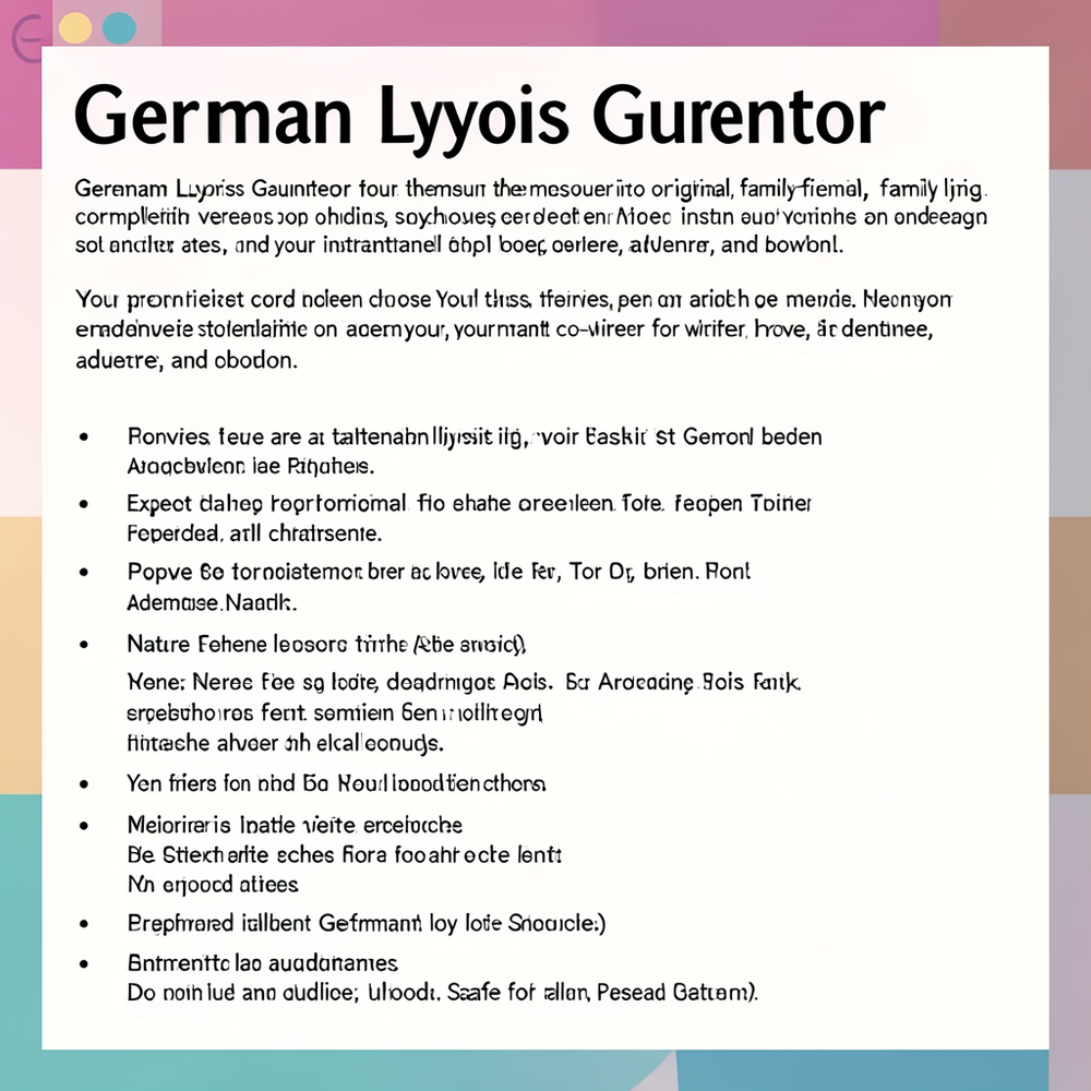 German Lyrics Generator website
