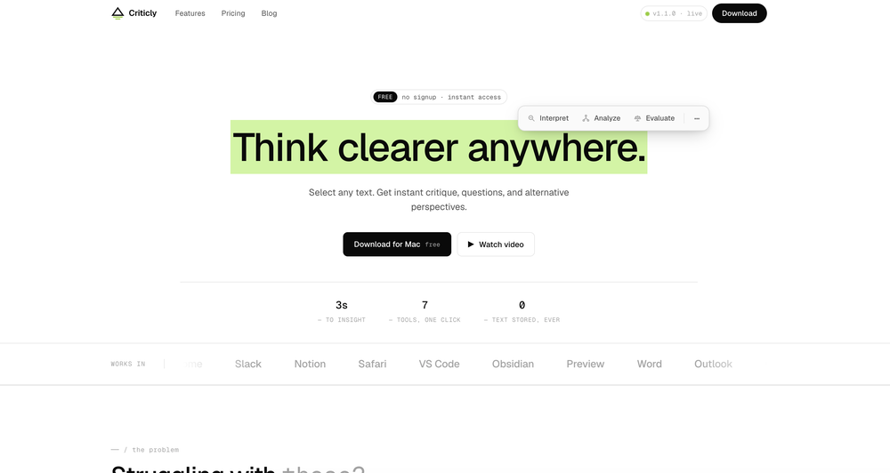 Criticly website