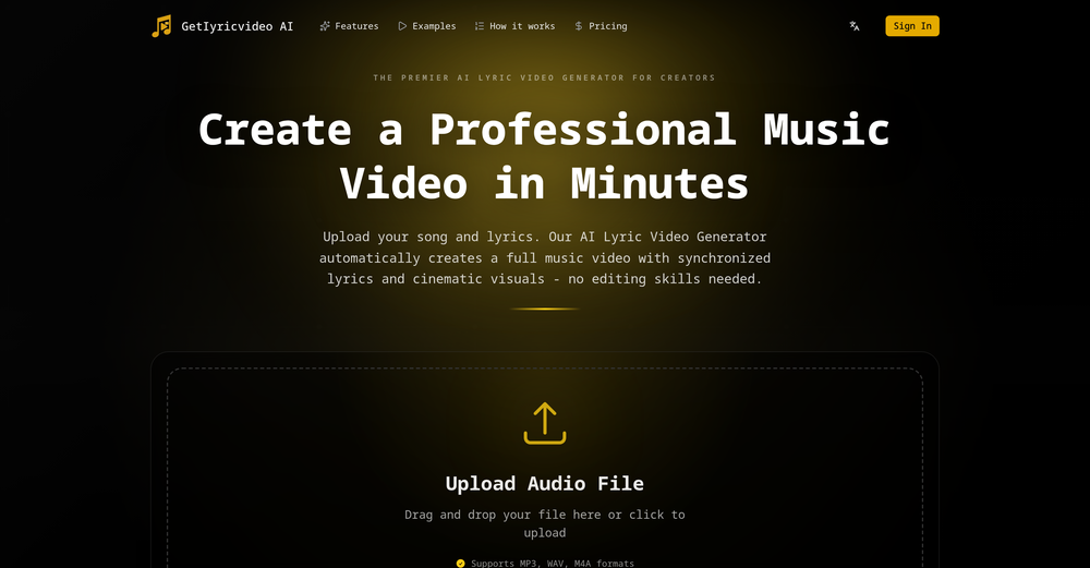 GetLyricVideo AI website