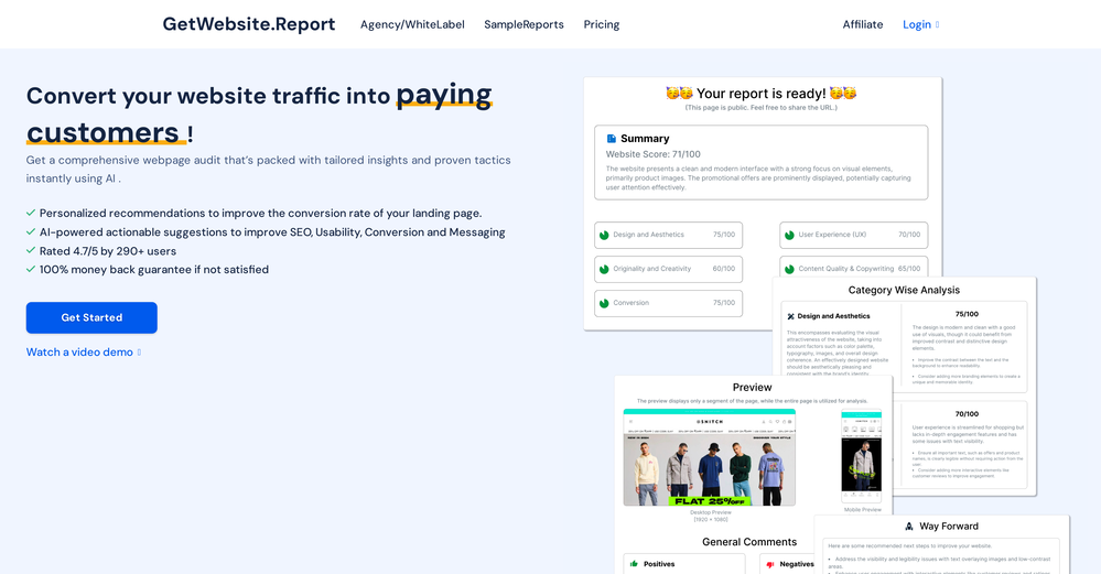 GetWebsite.Report website