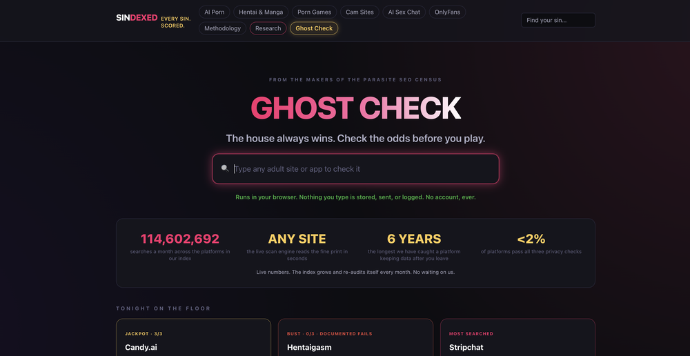 Ghost Check by Sindexed website