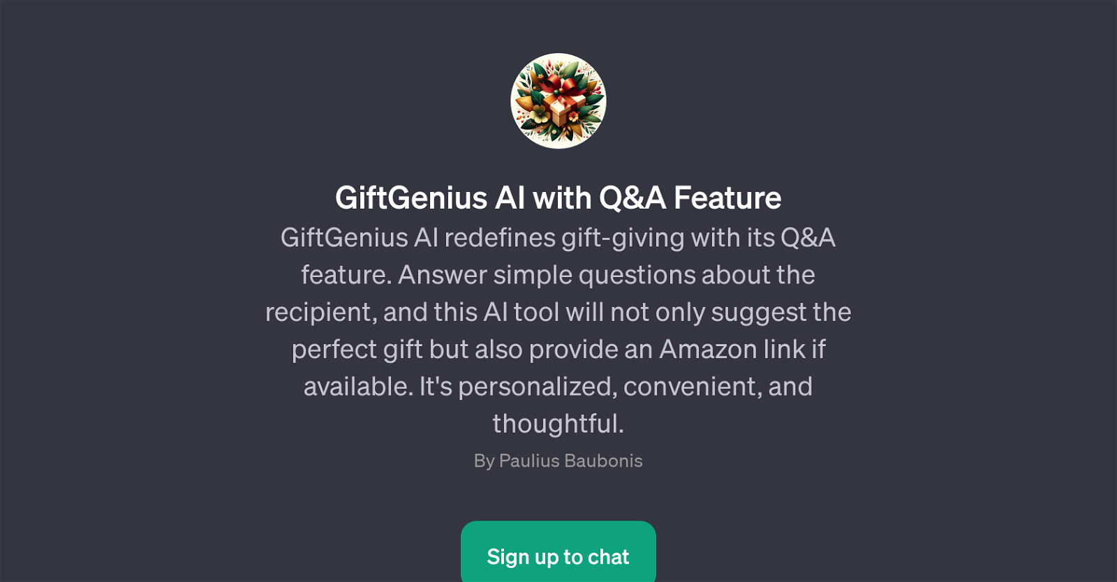 GiftGenius AI with Q&A Feature website
