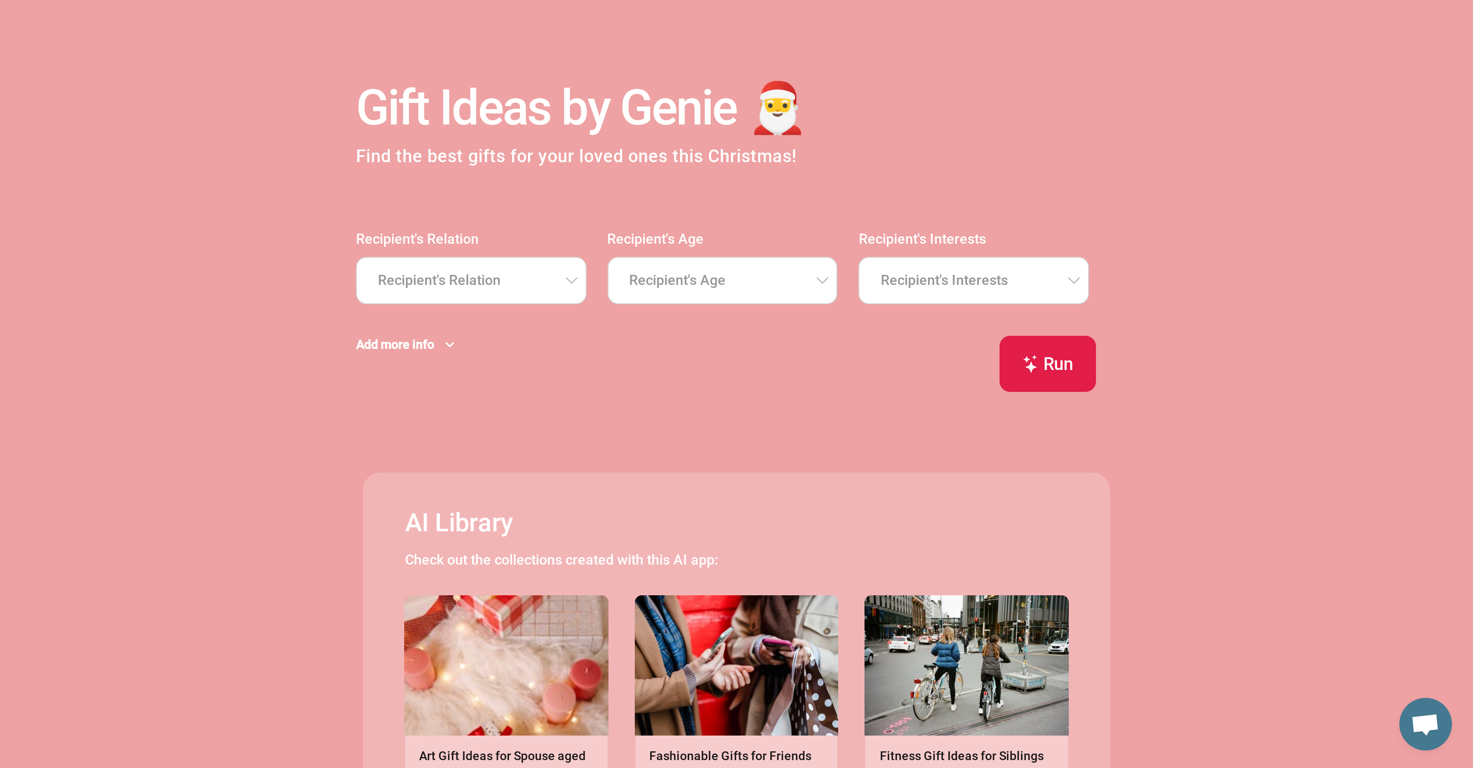 Gift Ideas by Genie website