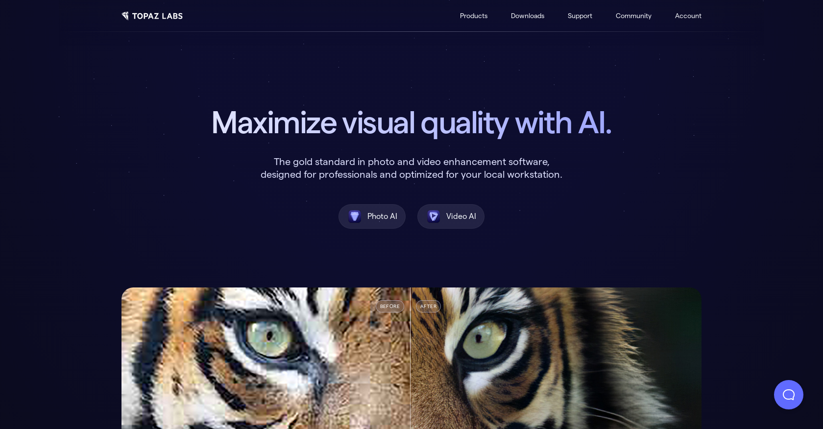 Gigapixel AI website