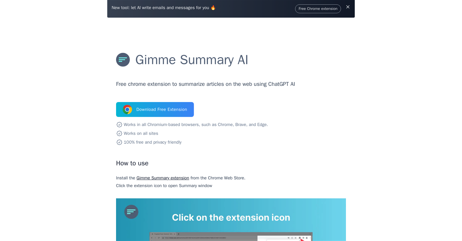 Gimme Summary AI website