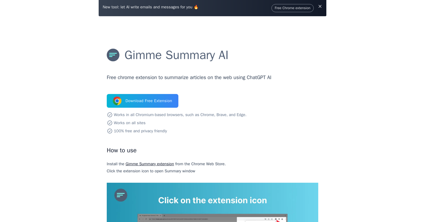 Gimme Summary AI website