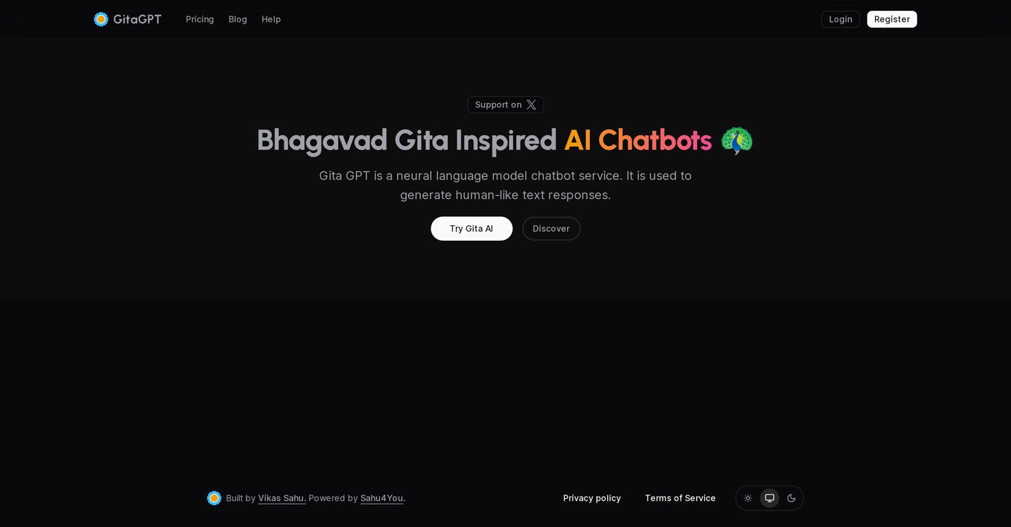 Gita GPT website