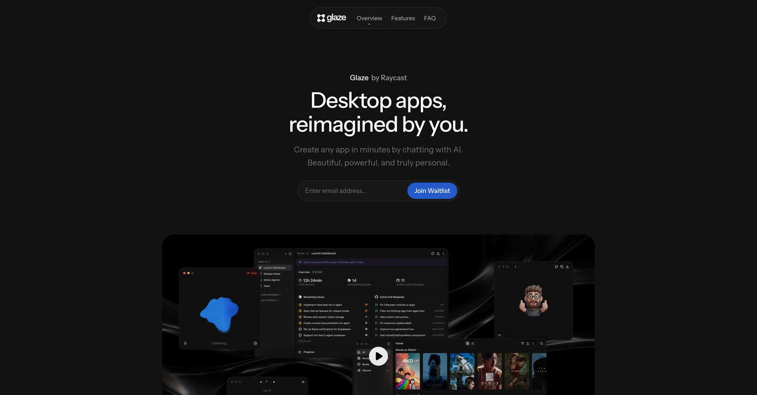 Glaze by Raycast website