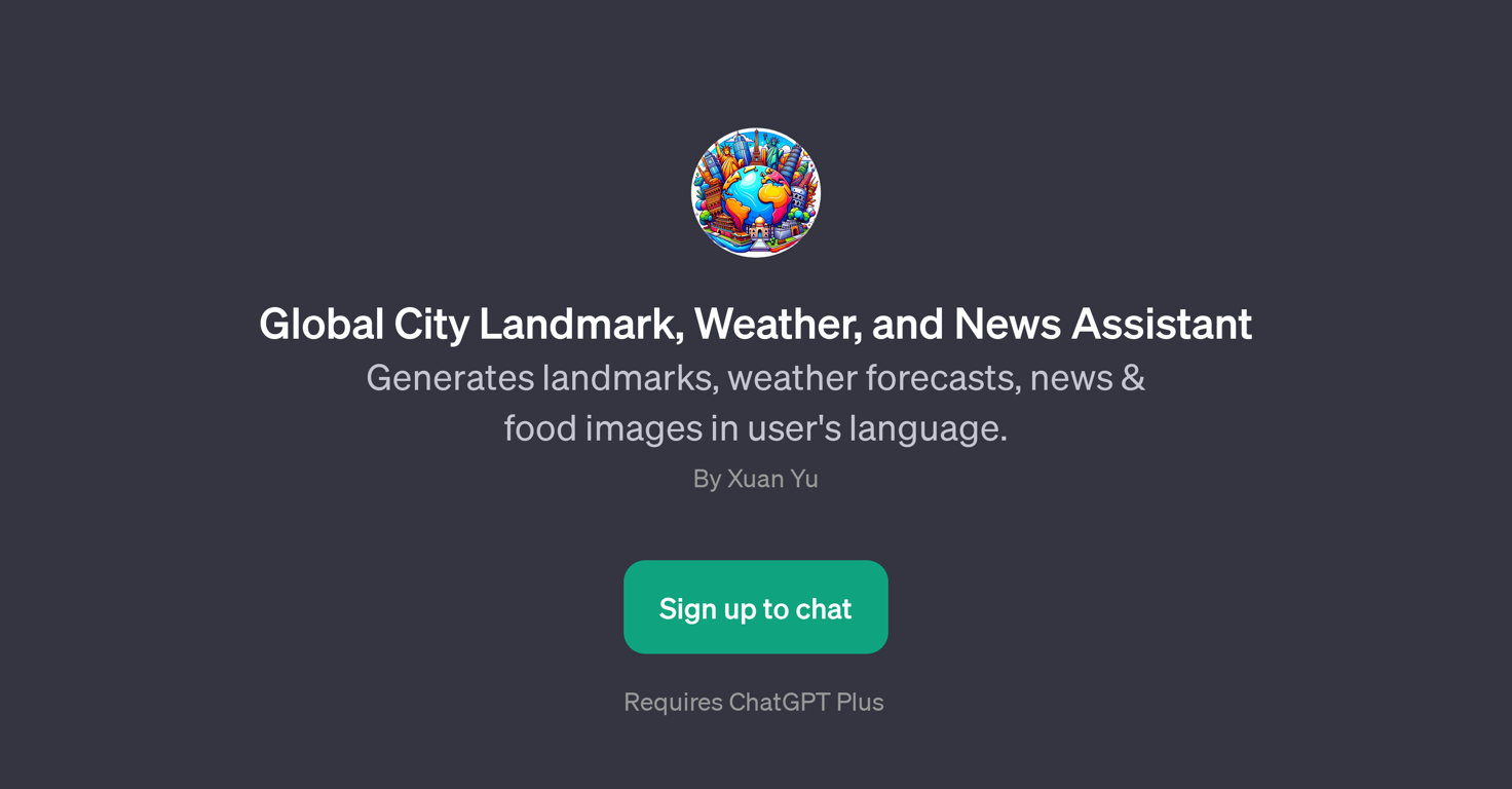 Global City Landmark, Weather, and News Assistant website
