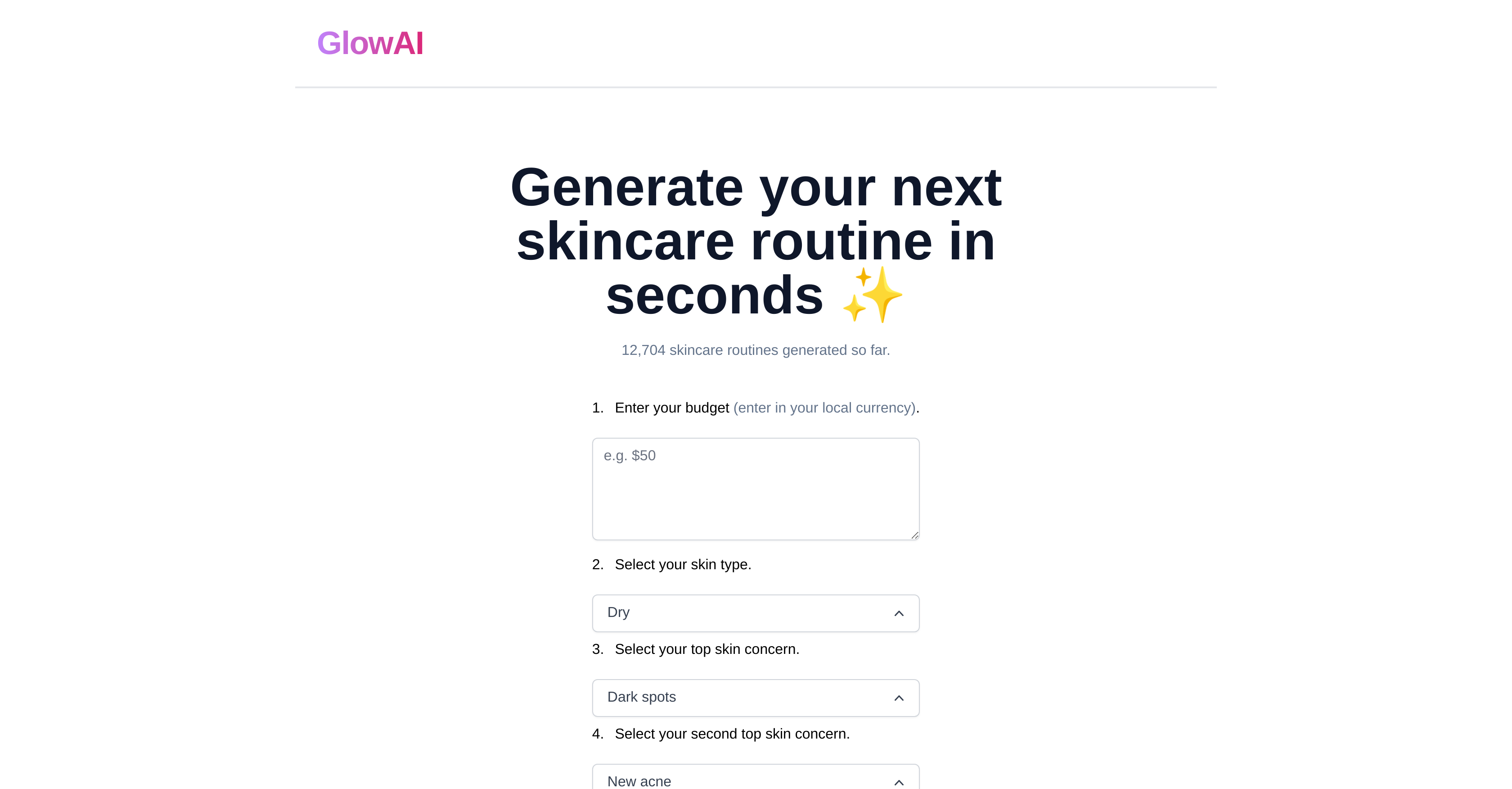 Glow AI website