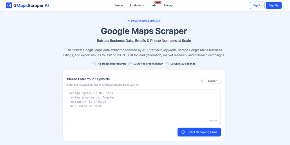GMapsScraper AI website